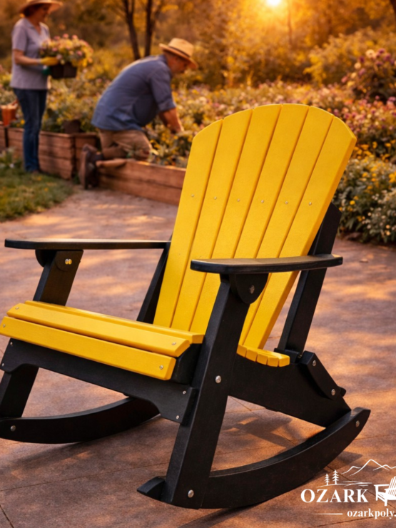 Adirondack Rocking Chair (Yellow on Black)