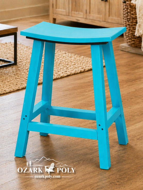 Poly Counter Height Saddle Seat Stool