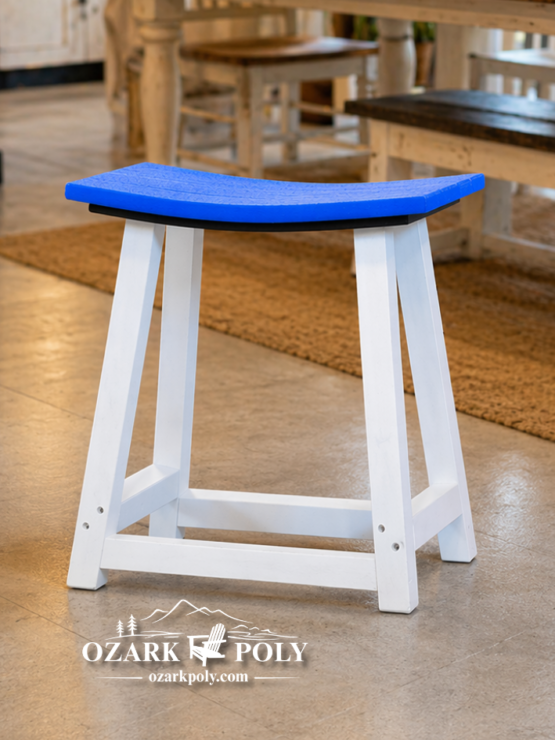 Poly Dining Height Saddle Seat Stool