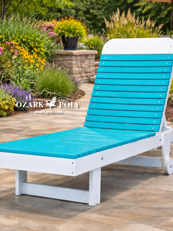 Poly Flat Chaise Lounge Beach Chair Without Arms
