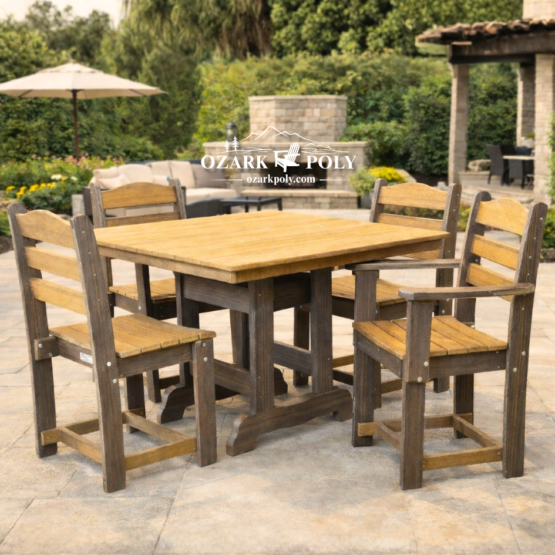 Poly English Square Table & Chair Set (1)