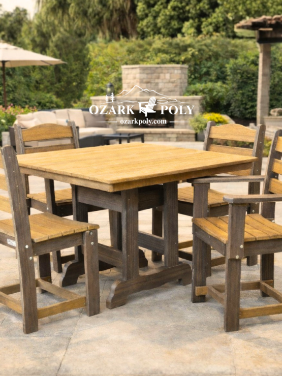 Poly English Square Table & Chair Set